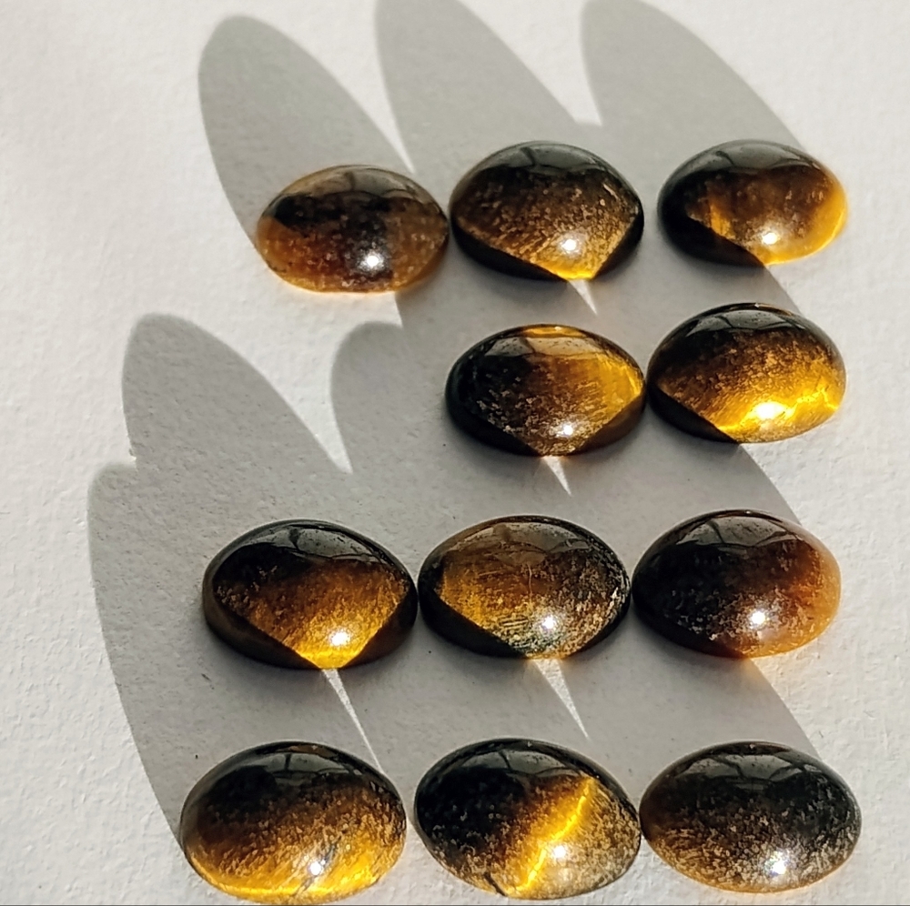 Vintage Natural Tiger Eye 8 mm Cabachon Oval Shaped *11* Total Handcrafted Loose - Picture 5 of 9
